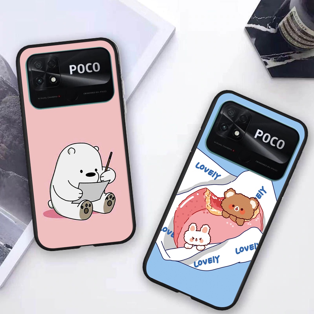 Ốp lưng Xiaomi Poco C40 gấu hồng siêu dễ thương đẹp thể thao giá rẻ