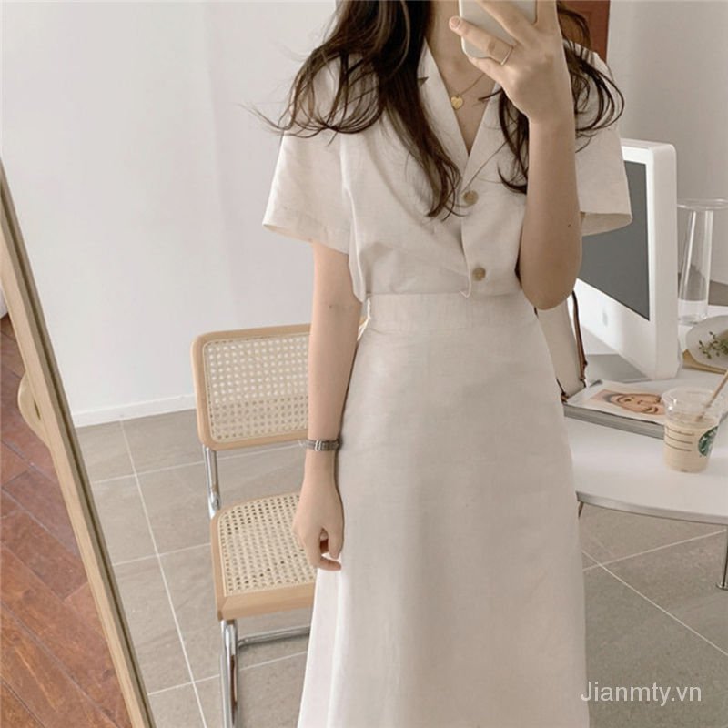 Set Chân Váy Lưng Cao Và Áo Tay Ngắn Thời Trang Quyến Rũ Cho Nữ | BigBuy360 - bigbuy360.vn