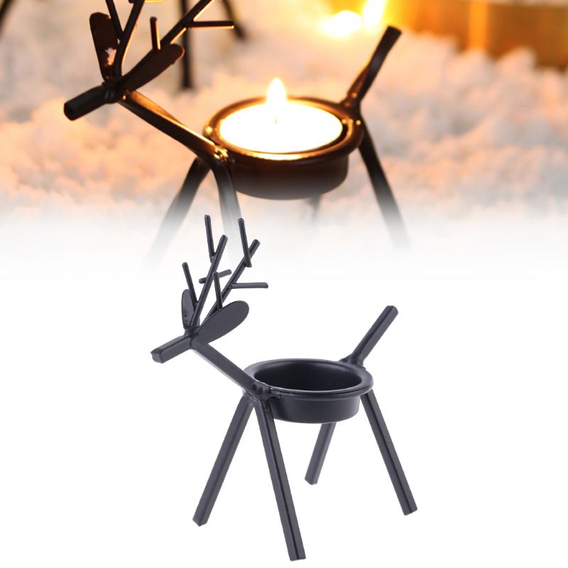 Giá Đỡ Đèn Cầy Bằng Sắt Hình Tuần Lộc Giáng Sinh Độc Đáo Trang Trí Tiệc Cướ
