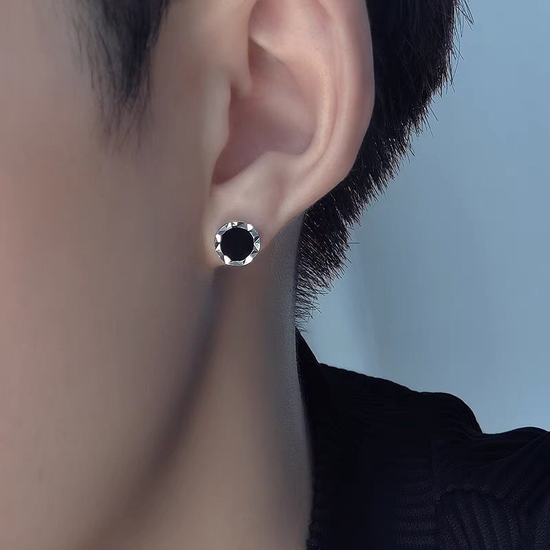 Bông tai, Khuyên tai nam nữ đinh tán mặt họa tiết số la mã thiết kế trẻ trung năng động, Cá tính, Unisex, 1 chiếc