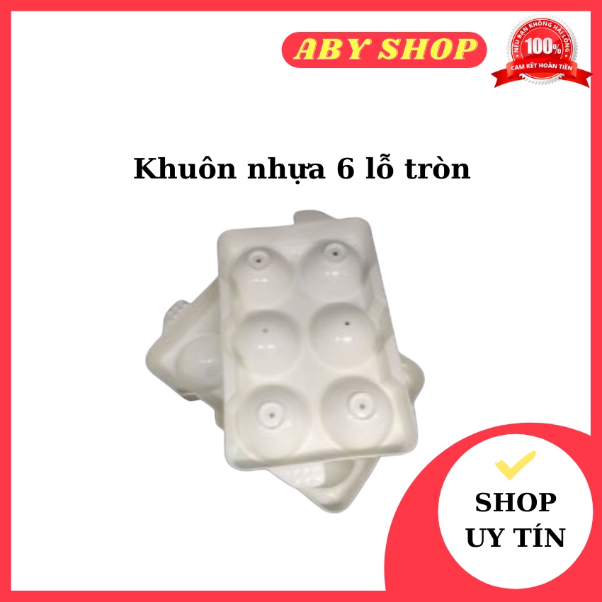 Khuôn nhựa 6 lỗ tròn ⚡ HÀNG LOẠI 1 ⚡ khuôn nhấn nhựa mochi thạch đá bi 6cm