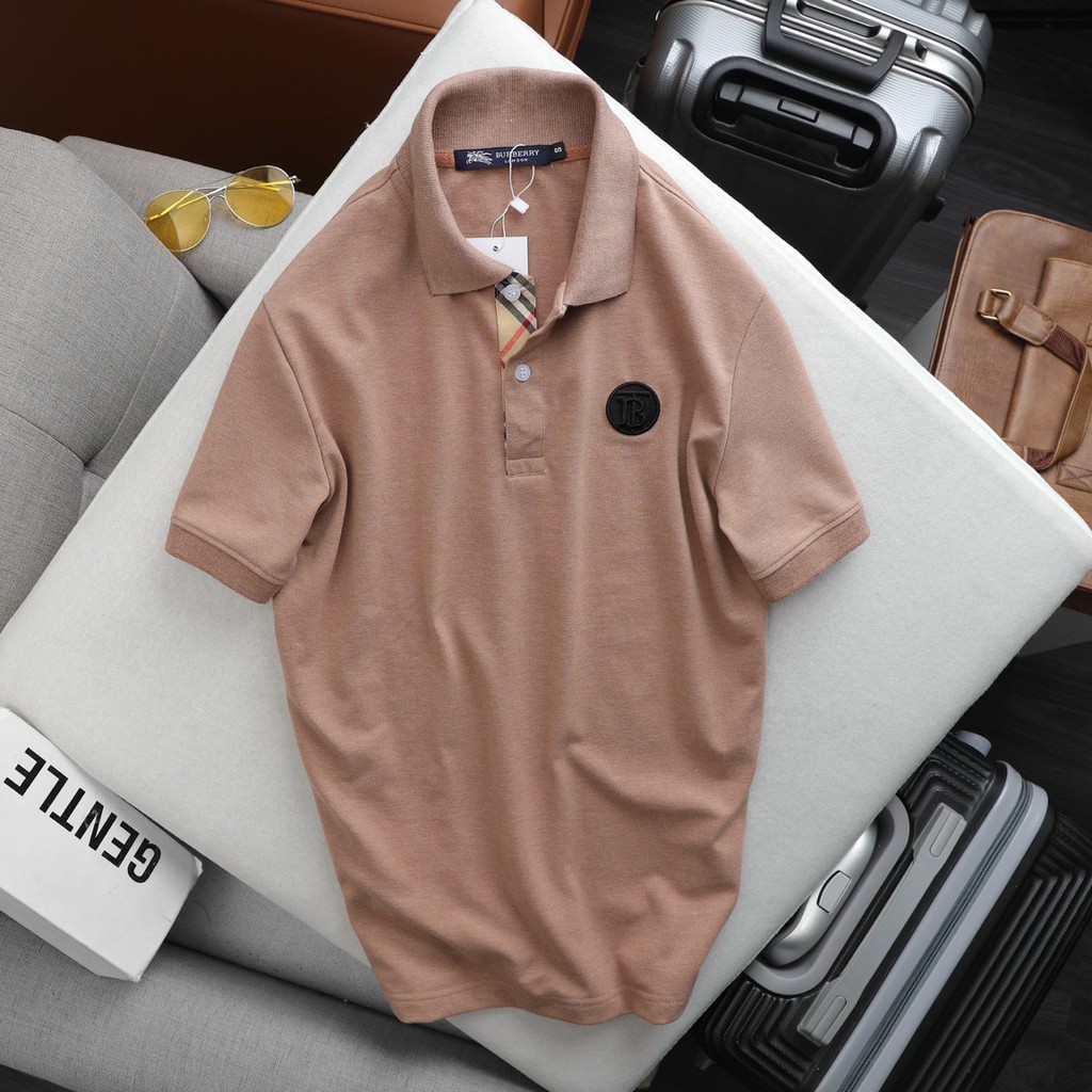 Áo polo nam Burberry phối cổ chất liệu Cotton 100% dày đẹp, áo nam polo form slim chuẩn hàng xuất, áo cộc nam 2021 | BigBuy360 - bigbuy360.vn