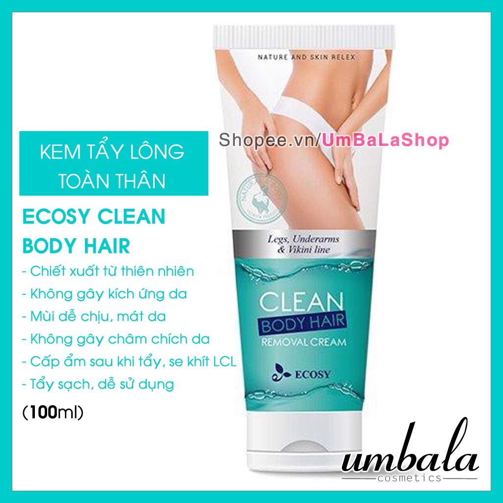 Kem tẩy lông Ecosy Clean Body Hair (100ml)