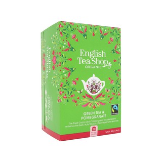 Trà Organic Green Tea & Pomegranate hiệu English Tea Shop loại 20 gói/40g