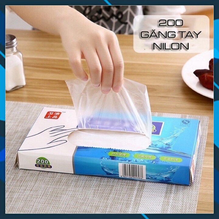 Hộp 200 Găng Tay Nhựa Vinyl Mỏng Trong Suốt Dùng Một Lần Đa Năng Cho Nhà Bếp.