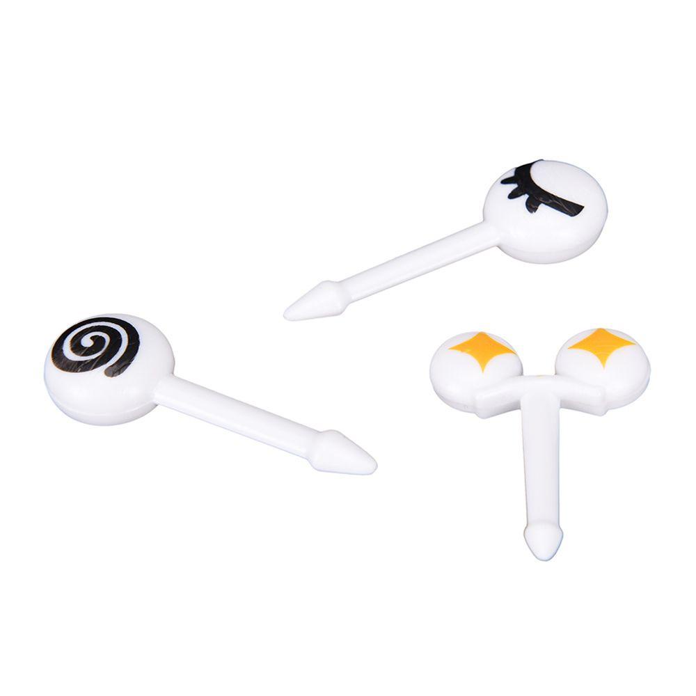 PATRICIA Set 10 Nĩa Ăn Trái Cây Bằng Nhựa Màu Trắng