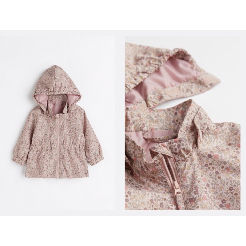 Áo khoác gió hoa nhí màu Hồng nhẹ nhàng săn sale Us so 6-9m