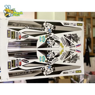 Ten rời xe sirius racing boy trắng đen