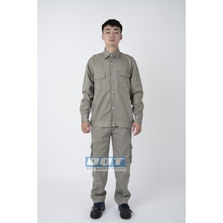 Bộ Quần Áo Công Nhân Kĩ Sư Túi Hộp Màu Ghi Đậm - Sb 22