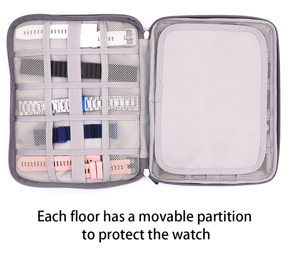 18 Slot Watch Storage Bag Portable Watch Strap Organizer USB Cable Watch Holder Watch Band Case Pouch
