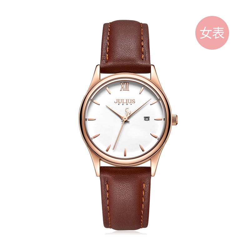 Đồng Hồ julius / julius ja-1309 Đồng Hồ Đeo Tay Kiểu Dáng Đơn Giản Phong Cách Retro Dành Cho Cặp Đôi