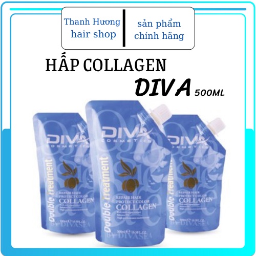 Túi Ủ tóc ,hấp tóc phục hồi tóc hư tổn khô sơ DIVA 500ml