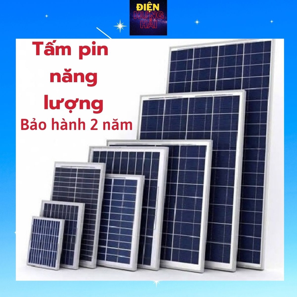 Tấm pin năng lượng mặt trời nhiều loại kích thước từ 15W-30W, chất liệu polycrystalline cao cấp, tặng đầy đủ phụ kiện