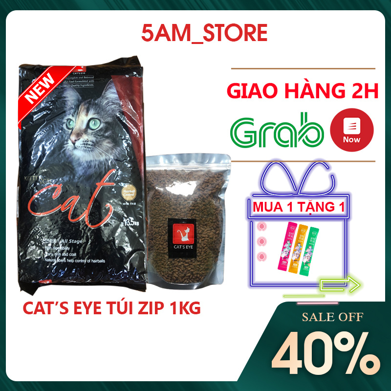 Hạt cat's eye cho mèo túi zip 1kg thức ăn cho mèo mọi lứa tuổi