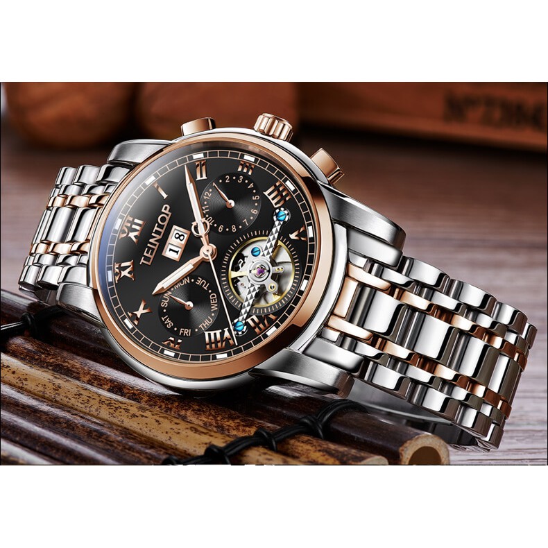 Đồng hồ nam Teintop T7795-2 chính hãng,hàng mới,Kính sapphire ,chống xước,Chống nước 30m ,BH 12 tháng,Máy cơ (Automatic)
