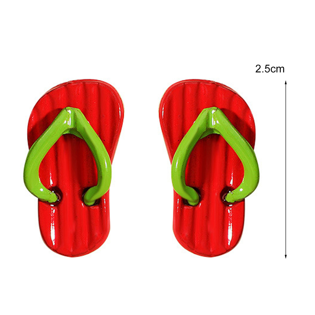 City_ 1 Pair Slipper Shape All-match Mini Funny Women Ear Stud Earring Jewelry Accessory