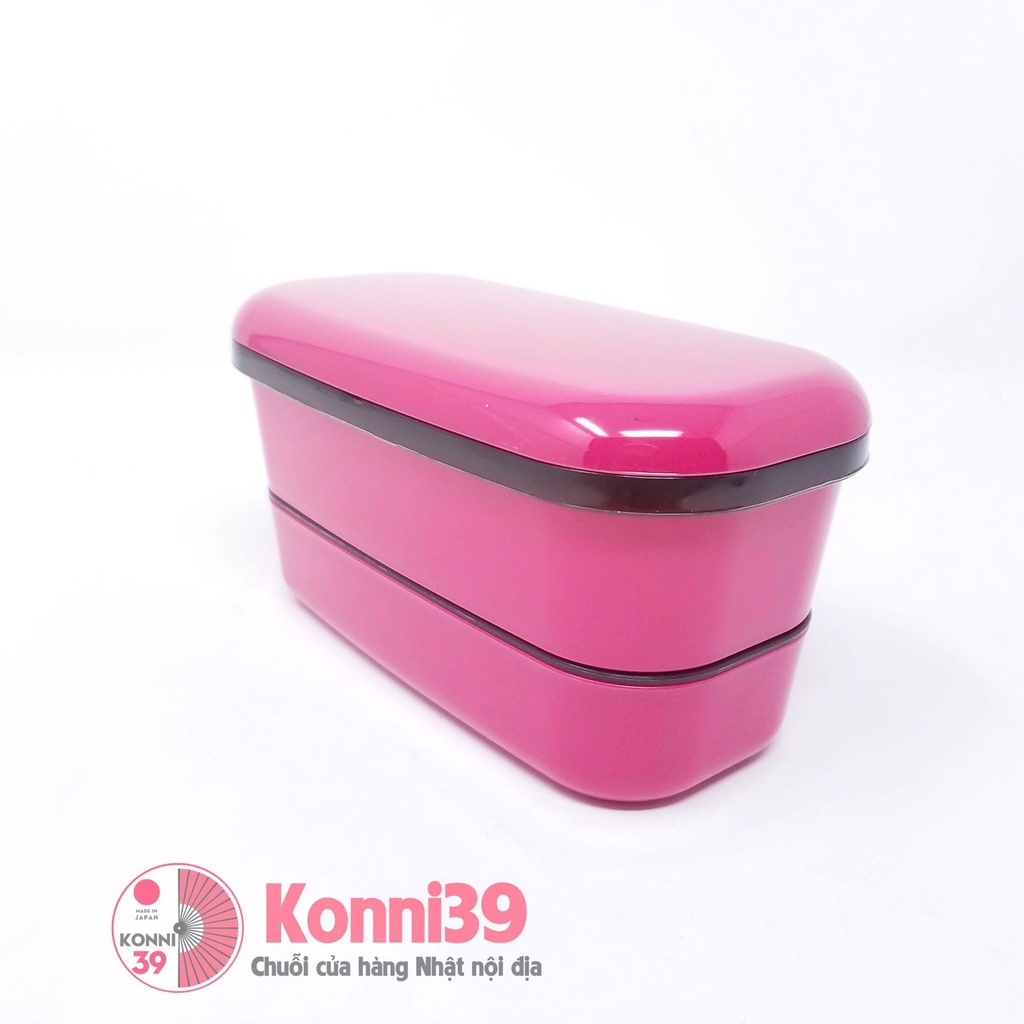 Hộp đựng cơm 2 tầng YAMADA kích thước: 158×83×83 mm nhiều màu KHÔNG KÈM MUỖNG/NĨA/ĐŨA hàng Nhật nội địa