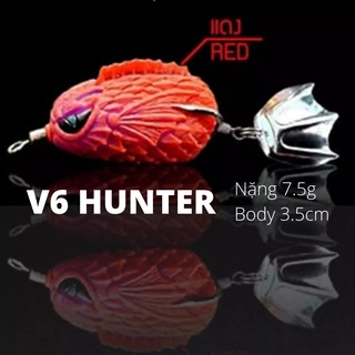 Mồi nhái hơi nổi câu lure V6 HUNTER x7.5g, nháy giả thái lan câu cá lóc chuối sộp ao hồ dịch vụ tự nhiên hiệu quả