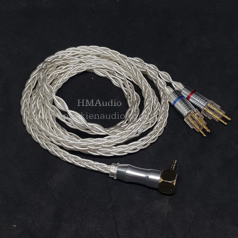 Dây tai nghe đồng mạ bạc OFC 1.2mm tết 8 - Sennheiser HD650 HD600 HD660s HD25
