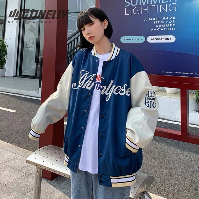 [Mã WASTMAY giảm 15% tối đa 30K đơn 150K] [Order taobao Áo Bomber bóng chày Nelly