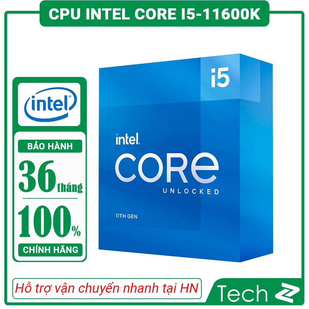 CPU Intel Core I5 11600K (3.9GHz turbo up to 4.9Ghz, 6 nhân 12 luồng, 12MB Cache, 125W) - Socket Intel LGA 1200