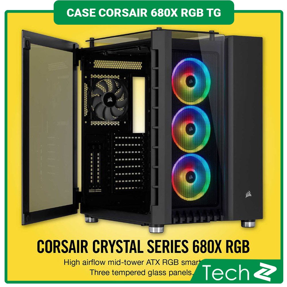 Vỏ Case Corsair  680X RGB TG (Mid Tower/Màu Đen)