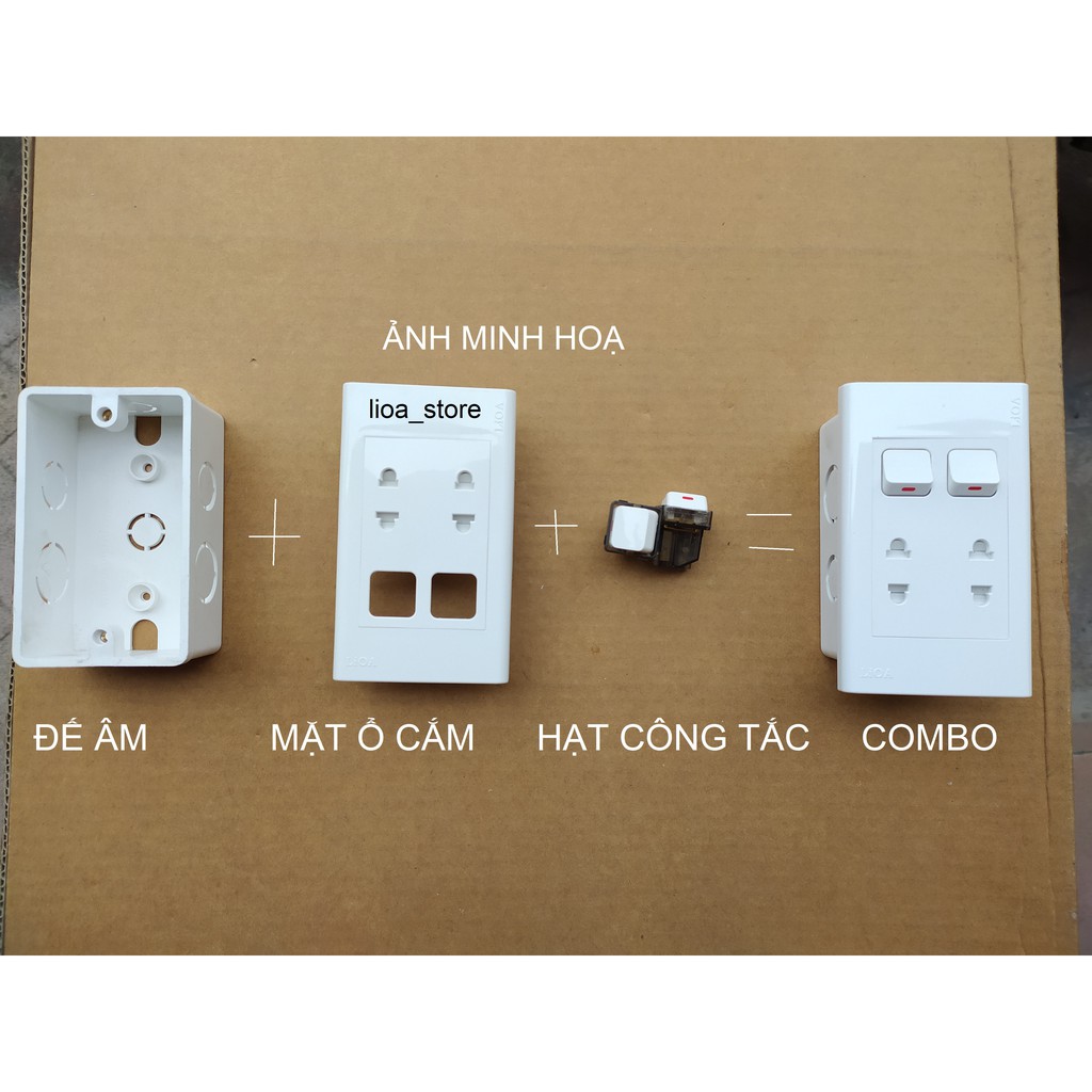 COMBO CÔNG TẮC + Ổ CẮM THÔNG DỤNG - LẮP CHÌM (VIỀN CONG).