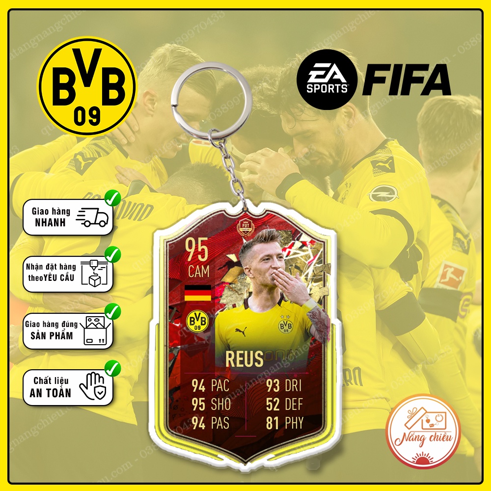 Móc khóa CLB Borussia Dortmund - Thiết kế với mọi nhân vật ☘️MÓC KHÓA THẺ CẦU THỦ☘️