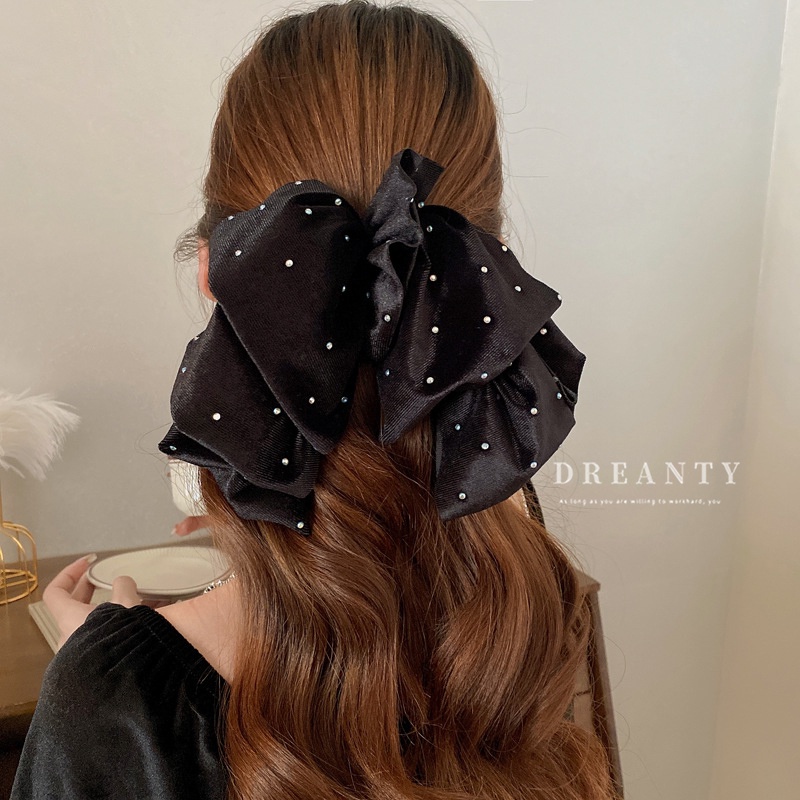 Kẹp Tóc Đính Nơ Họa Tiết Ngôi Sao / Chấm Bi Thời Trang Cao Cấp Dành Cho Nữ