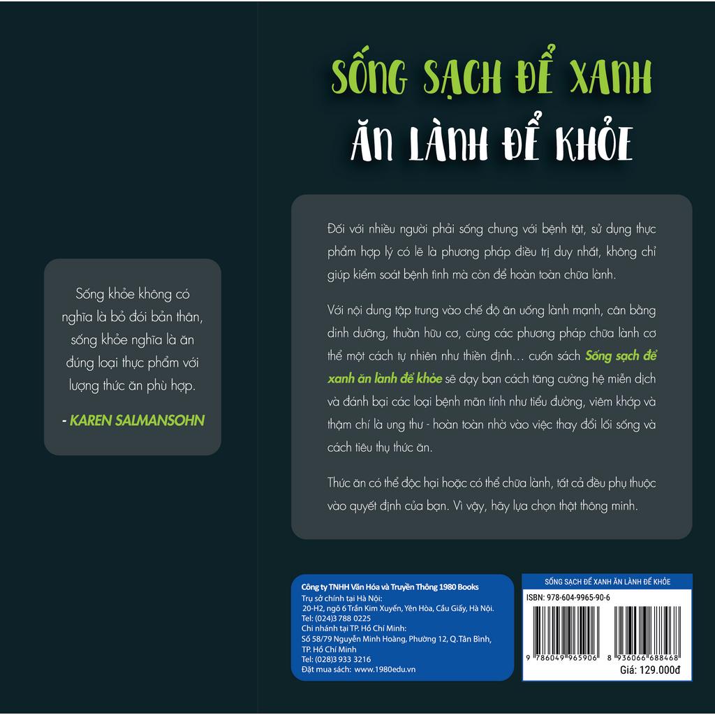 Sách - Sống Sạch Để Xanh, Ăn Lành Để Khoẻ