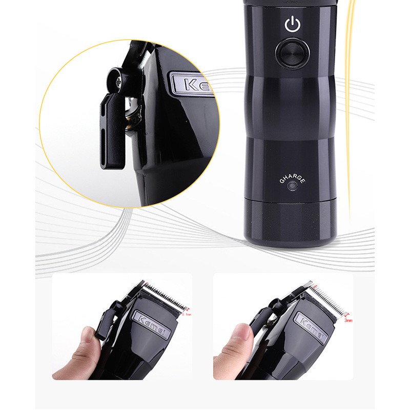 Tông đơ cắt tóc Kemei KM-2850 bằng điện không dây giúp tạo kiểu tóc tiện dụng