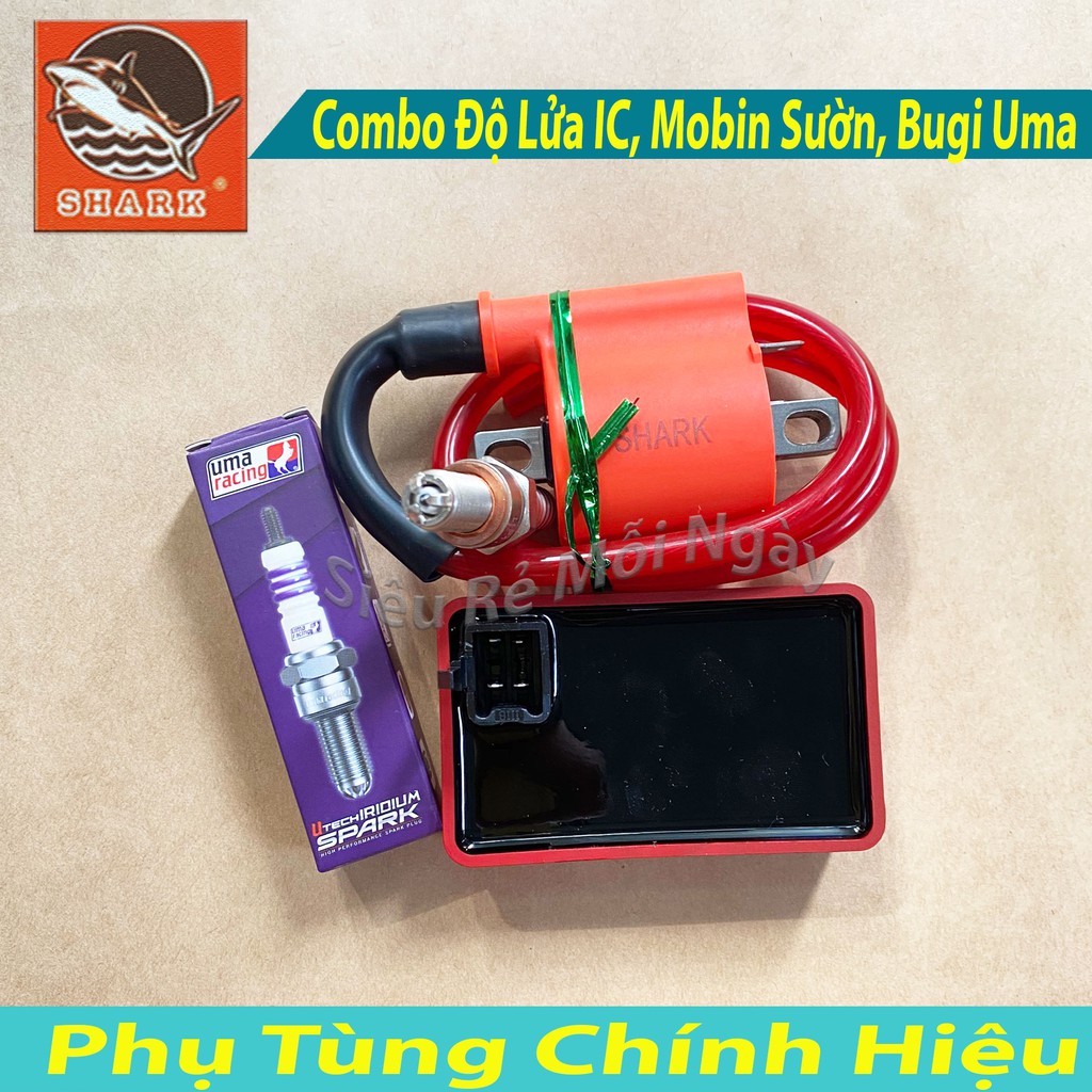 Combo Độ dàn lửa IC, Mobin, Bugi Uma cho Wave Alpha 110, Blade 110, Future 125 SHARK Malaysia