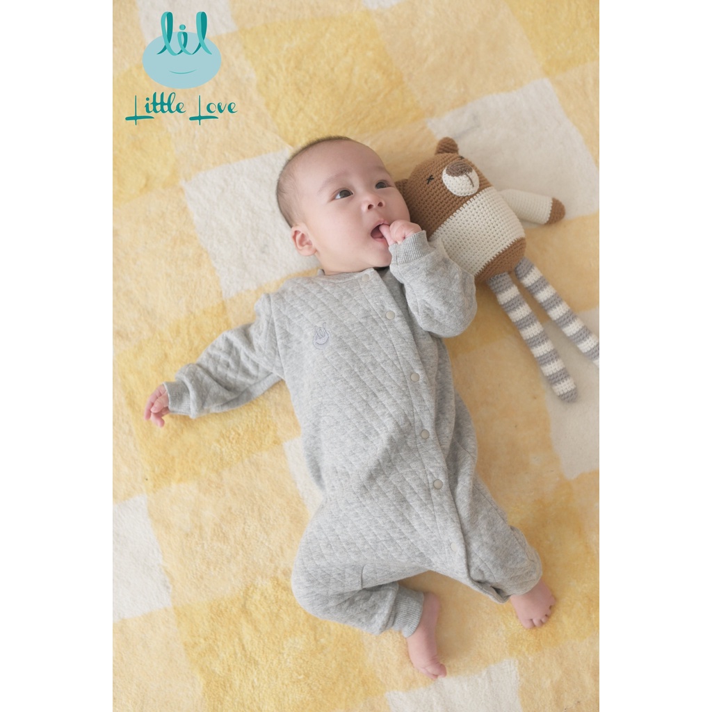 Bộ body dày cài lệch vải trám cho trẻ từ 0m đến 12m little love (LBD23)