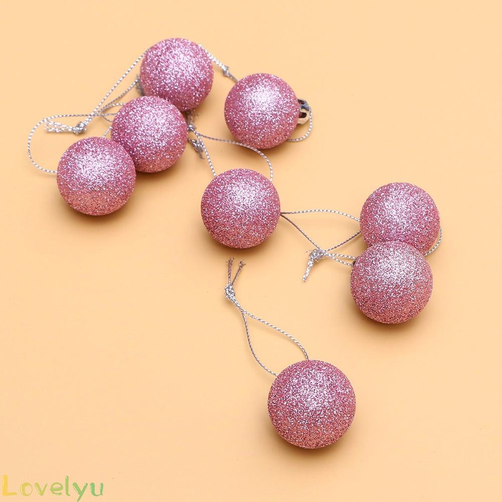 [ FAST SHIPPING ]24x Christmas Tree Balls Baubles Glitter Hanging Xmas Party Ornament Decor New