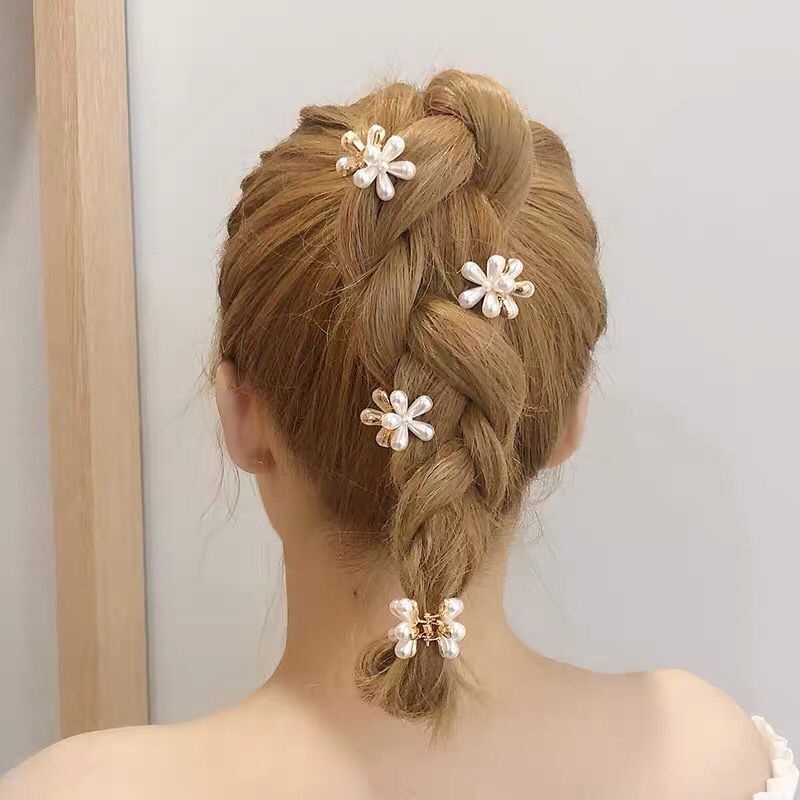 Kẹp tóc đính ngọc trai nhân tạo phong cách Hàn Quốc thời trang cho nữ