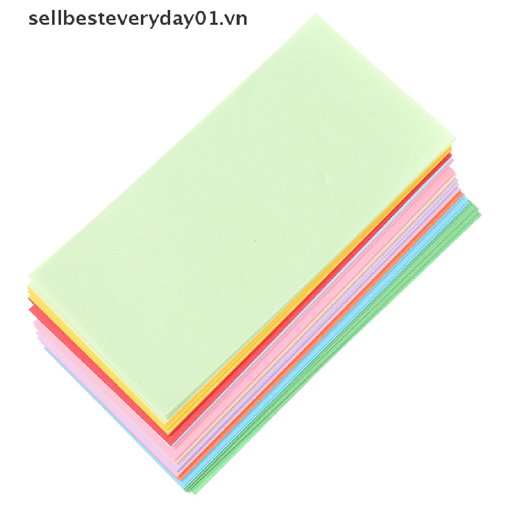 Bộ 100 Giấy Xếp Nếp Origami Hai Mặt 10 Màu Kích Thước 7x14cm