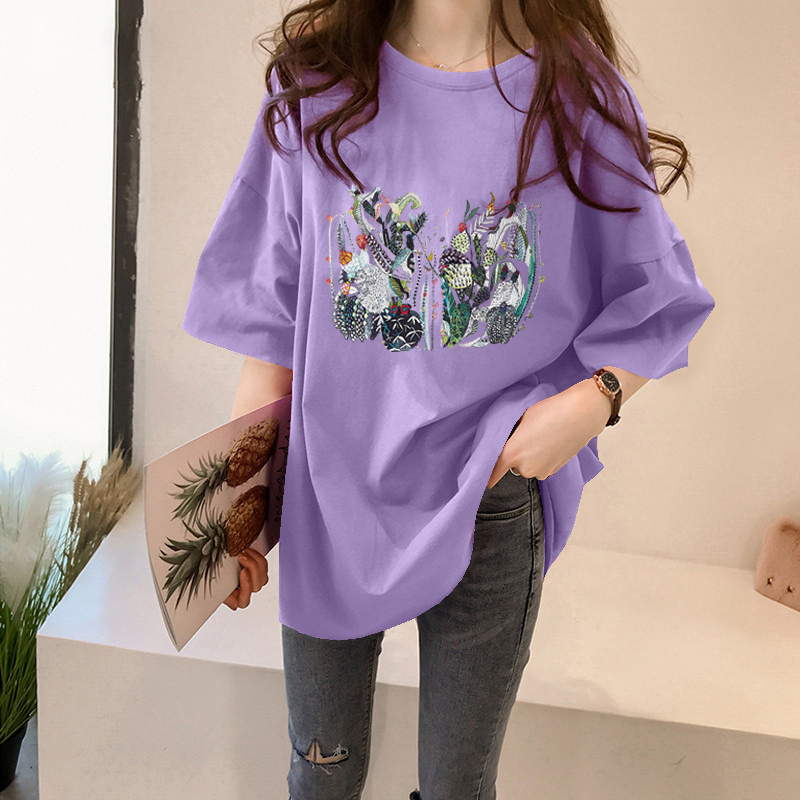 NRVP Áo Thun Ngắn Tay Dáng Rộng Thời Trang Mùa Hè 2021 Cho Nữ