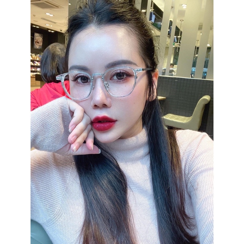 Kính giả cận, Gọng kính cận nữ titanium cao cấp 9056 chống ánh sáng xanh, UV400  Jolie eyewear