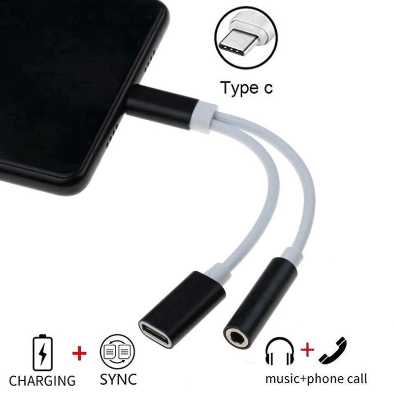 Cáp âm thanh chia đầu Mini Type-C sang 3.5mm 2 trong 1