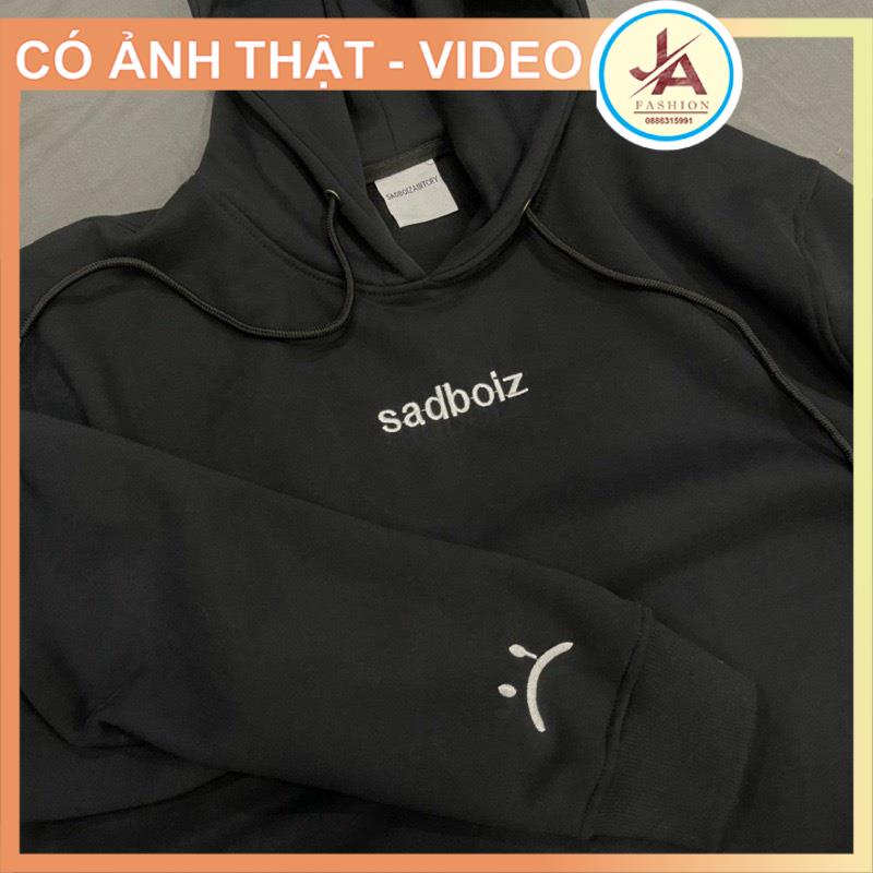 Áo Hoodie Sadboiz Signature chất nỉ bông dày , mũ 2 lớp (THÊU xịn xò) form rộng 40-80kg) | BigBuy360 - bigbuy360.vn