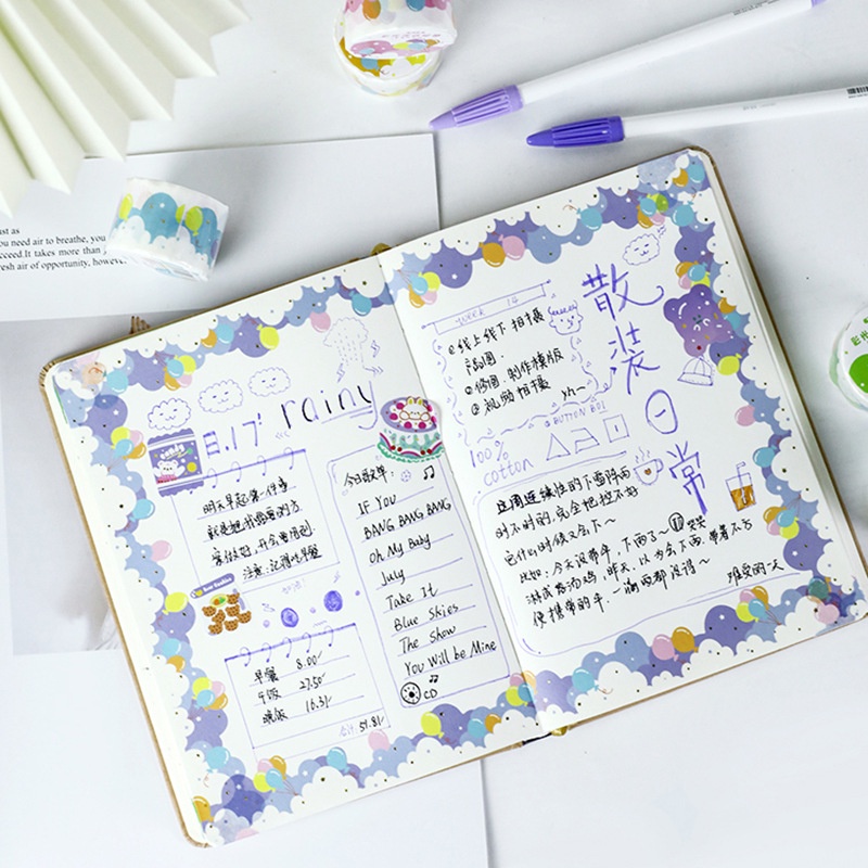 1 Cuộn Băng Dính Hình Đám Mây Nhiều Màu