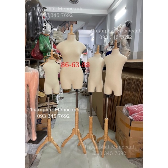 Combo manocanh mẹ và bé chân gỗ xịn sò