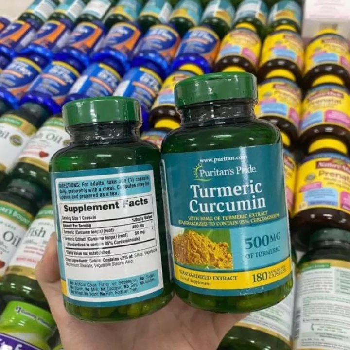 Viên uống tinh chất nghệ Puritan’s Pride Turmeric Curcumin 500mg 180 viên
