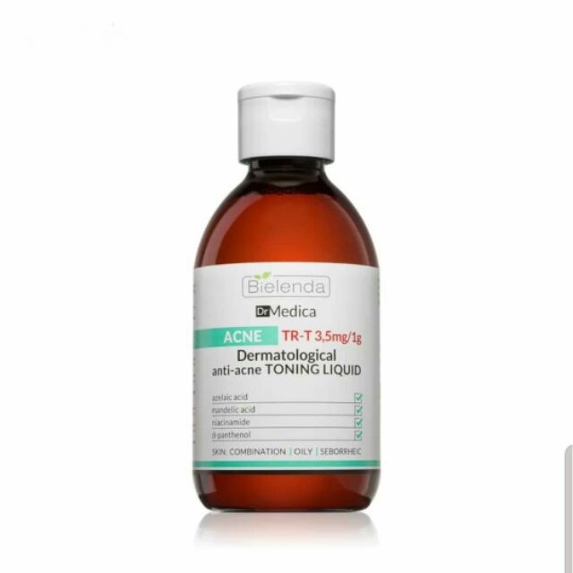 Toner Sạch Sâu Giảm Mụn Bielenda Dr Medica Dermatological Anti-acne Toning Liquid 250ml