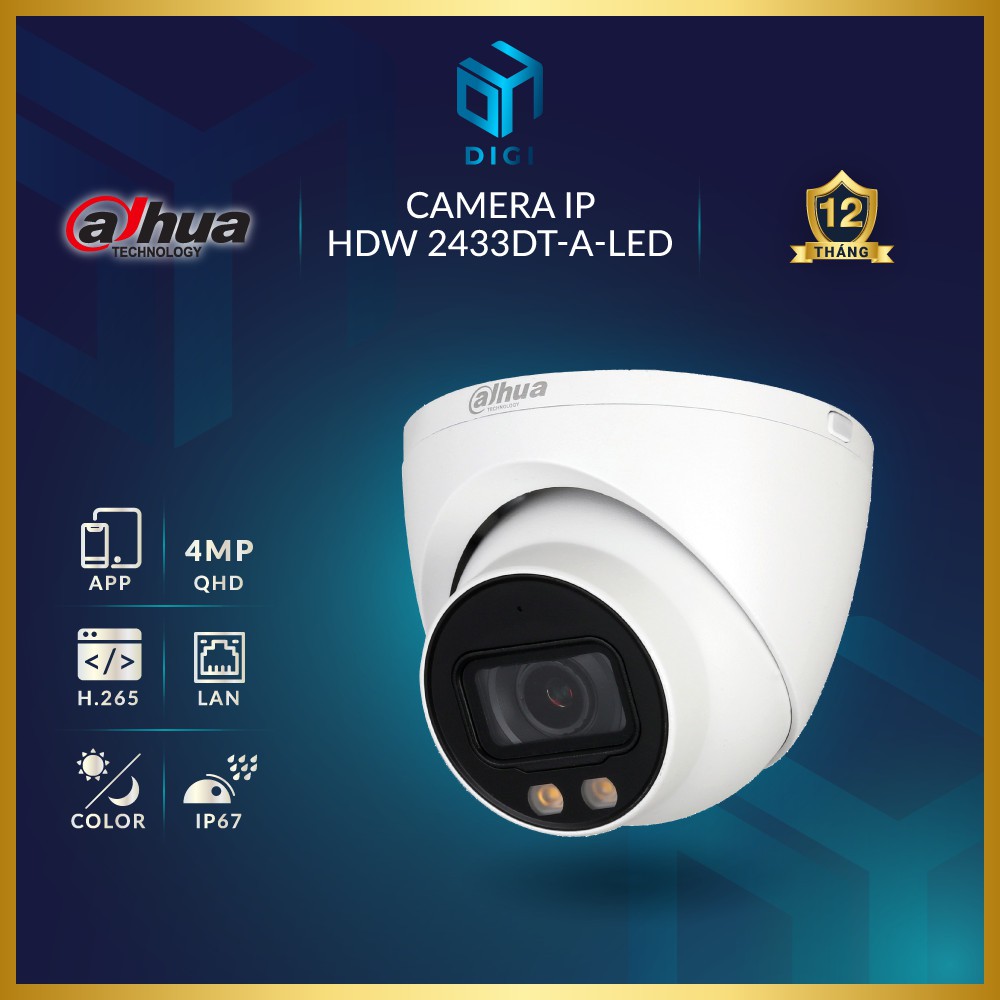 Camera Dahua IPC-2433T-A-LED Poe