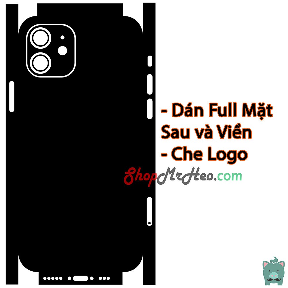 (Mua 1 tặng 1) Skin Dán Full Mặt Sau Lưng Và Viền Iphone 12