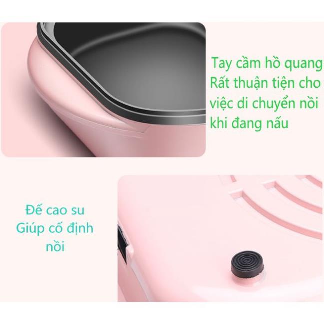 Nồi Lẩu Đa Năng 2 in 1 Có Tay Cầm Tiện Dụng, Nồi Lẩu Nướng Mini 2 ngăn Cao Cấp Bảo hành 6 tháng