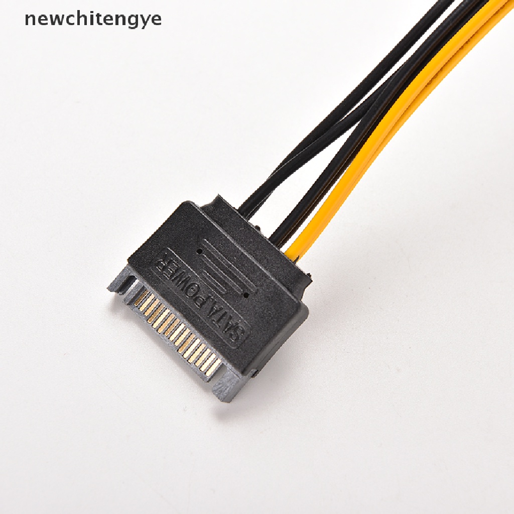 【New】 SATA 15 Pin Male to 6 Pin PCI-Express PCI-E Card Power Adapter Cable 20cm Nty