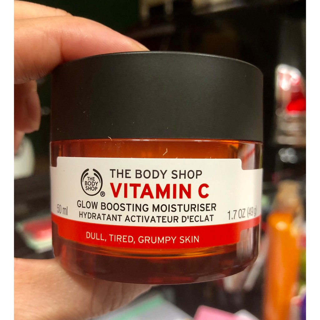 Gel dưỡng trắng sáng da mờ thâm vitamin C The Body Shop Glow Boosting Moisturiser 49g