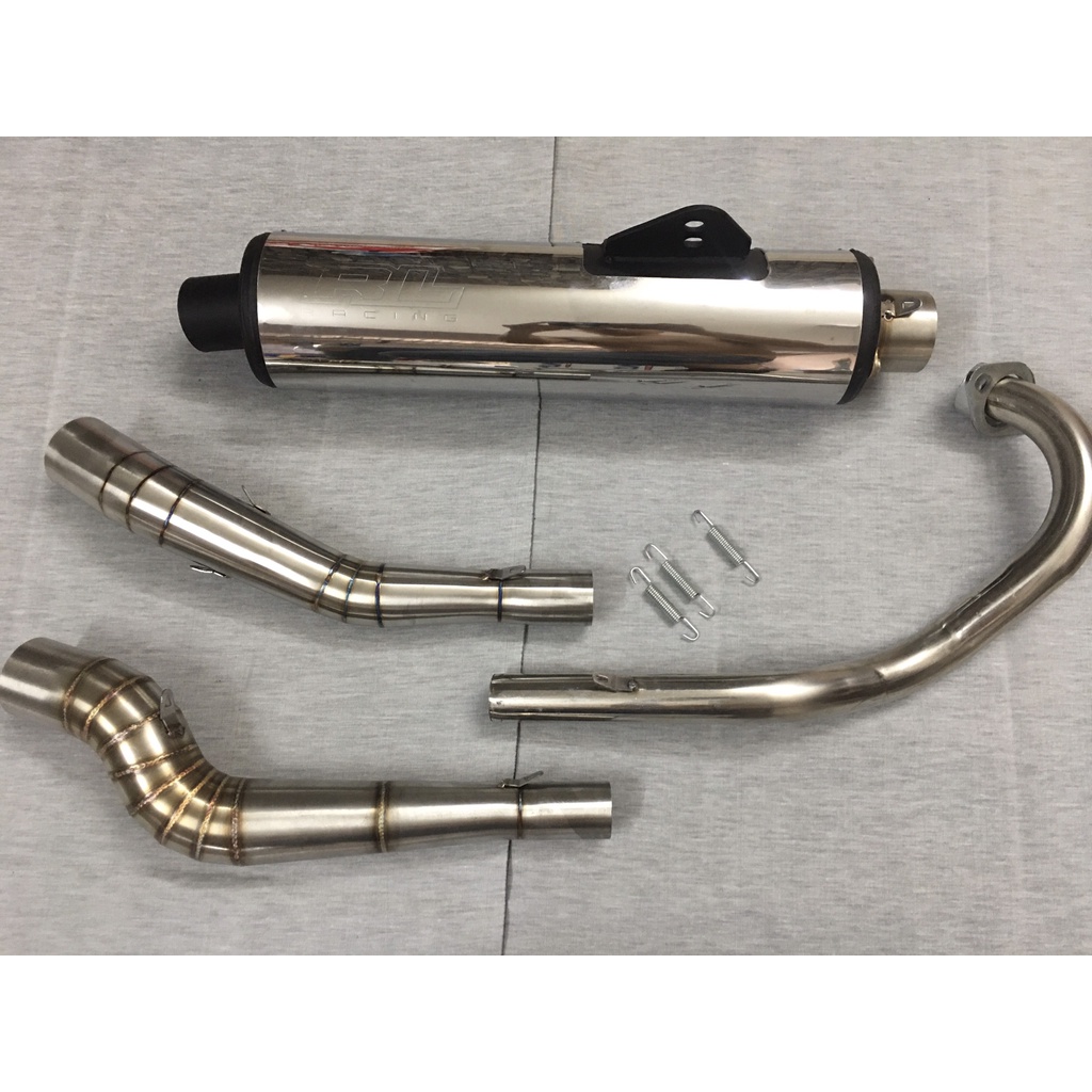 Trọn Bộ Pô CBR Gắn Ex150Adapter rời full ốp inox kèm Cổ 2 khúc siêu xịn
